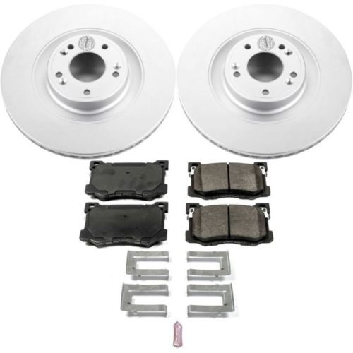 2015-2017 Hyundai Genesis & 2016-2017 Kia K900 Front Z17 Evolution Geomet Coated Brake Rotor and Ceramic Pad Assembly - Premium Replacement