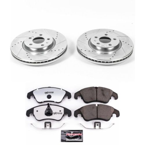 2011-2018 Audi A4, A5 Quattro & A7 Quattro Heavy-Duty Brake Upgrade Kit with Drilled & Slotted Rotors and Carbon-Fiber Ceramic Pads - Premium Replacement