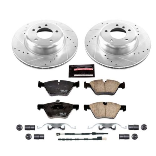 2011-2016 BMW Z4 Front PowerStop Z23 Evolution Sport Brake Upgrade Kit - Premium Heavy-Duty Performance and Low Dust Drilled & Slotted Rotors with Carbon-Fiber Ceramic Pads