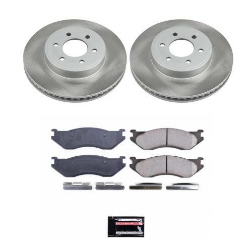 2003 Dodge Durango Front Semi-Coated Rotor Brake Kit with Ceramic Pads and Hardware - Premium Replacement