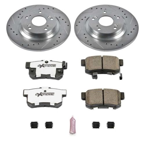 2000-2009 Honda S2000 Rear Z26 Street Warrior Brake Kit with Drilled & Slotted Rotors and Carbon-Fiber Ceramic Pads - Premium Replacement