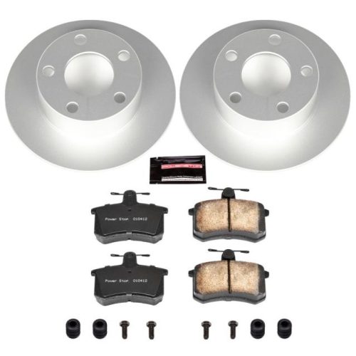 1995-1997 Audi A6 Rear Z23 Evolution Sport Coated Brake Rotor and Carbon-Fiber Ceramic Brake Pads - Premium Replacement