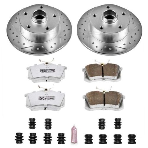 2001-1997 Audi A4 Rear Z26 Street Warrior Brake Upgrade Kit - Heavy-Duty Drilled & Slotted Rotors with Carbon-Fiber Ceramic Pads - Premium Replacement