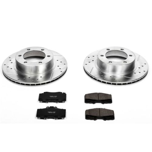 1995-2002 Toyota 4Runner Front Z23 Evolution Sport Brake Upgrade Kit - Premium Heavy-Duty Drilled & Slotted Rotor and Carbon-Fiber Ceramic Brake Pads