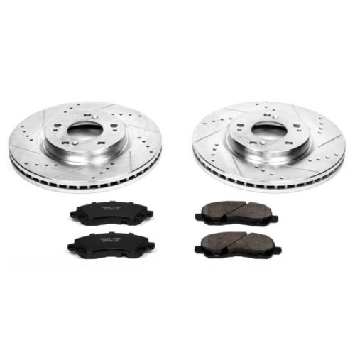 2005-2007 Mitsubishi Galant & Eclipse Heavy-Duty Front Brake Rotor and Carbon-Fiber Ceramic Pad Upgrade - Premium Replacement