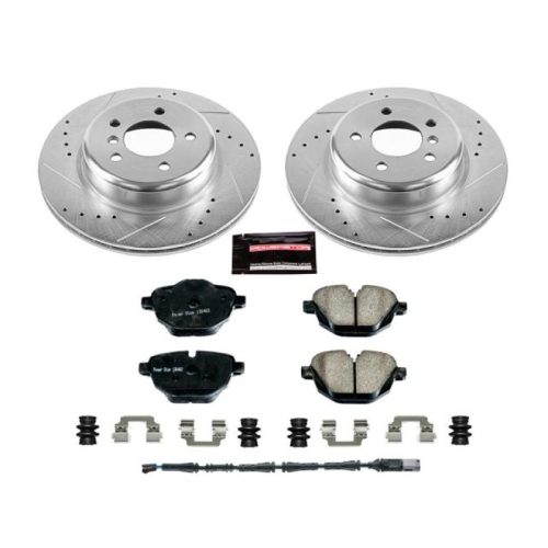 2011-2016 BMW 528i, 2014-2016 BMW 535d & xDrive Rear Z23 Evolution Sport Brake Upgrade Kit - Heavy-Duty Drilled & Slotted Rotors with Carbon-Fiber Ceramic Pads - Premium Replacement