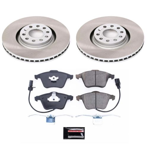 2005-2008 Audi A4 Quattro Front Semi-Coated Rotor Brake Assembly - Premium Replacement