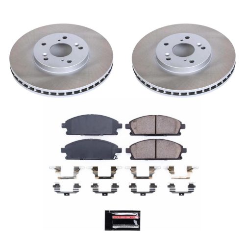 2003-2006 Acura MDX Front Semi-Coated Rotor and Ceramic Brake Pad Assembly - Premium Replacement