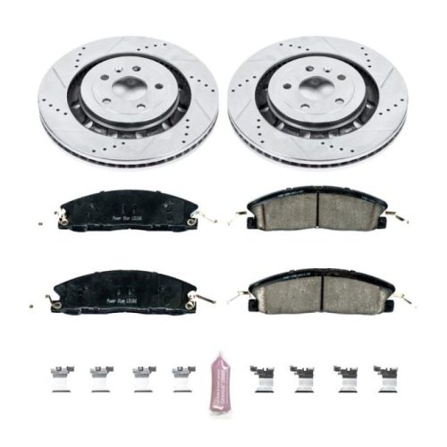 2013-2015 Ford Explorer Front Brake Rotor and Carbon-Fiber Ceramic Brake Pad Upgrade Kit - Heavy-Duty Drilled & Slotted Performance Replacement