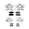 2005-2006 Toyota Camry Front and Rear Z23 Evolution Sport Brake Upgrade Kit - Heavy-Duty Drilled & Slotted Rotors, Carbon-Fiber Ceramic Brake Pads - Premium Replacement