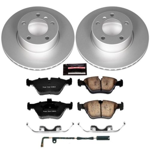 2000-2003 BMW 528i Front Z23 Evolution Sport Coated Brake Rotor and Carbon-Fiber Ceramic Brake Pads - Premium Replacement
