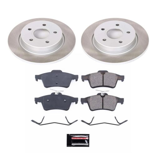 2013-2016 Ford Focus Rear Semi-Coated Rotor Brake Kit with Ceramic Pads - Premium Replacement