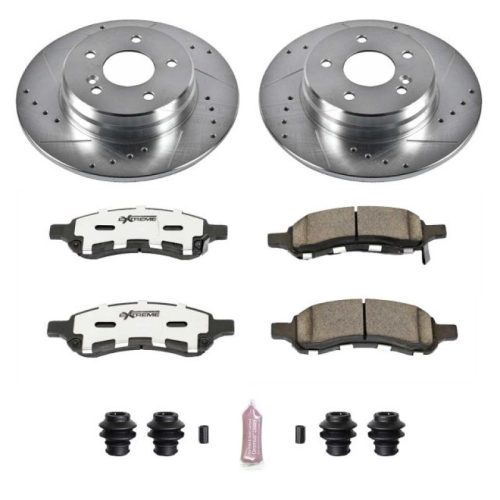 2006-2007 Buick Rainier, 2006-2007 GMC Envoy, 2006-2007 Isuzu Ascender, 2007 Chevrolet Trailblazer Front Z26 Street Warrior Brake Upgrade Kit - Heavy Duty Drilled & Slotted Performance Brake Rotors and Carbon-Fiber Ceramic Pads