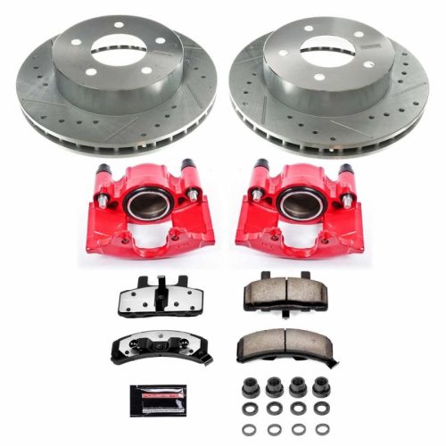 1996-1997 GMC Safari Front Brake Upgrade Kit with Drilled & Slotted Rotors, Carbon-Fiber Ceramic Pads, Powder Coated Calipers - Heavy-Duty Performance