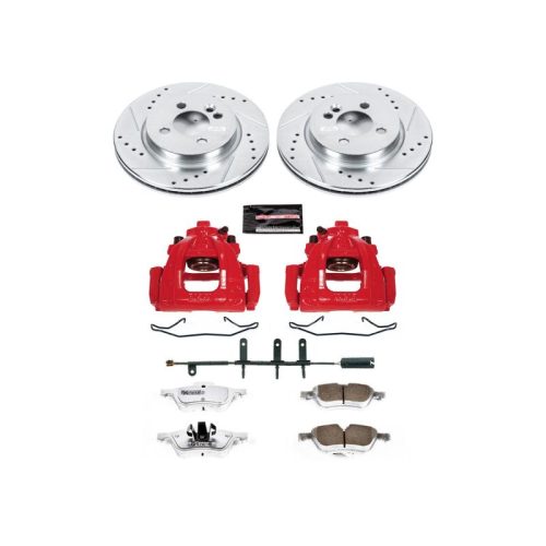 2007-2008 Mini Cooper Front Brake Upgrade Kit with Drilled & Slotted Rotors, Carbon-Fiber Ceramic Pads, Powder Coated Calipers - Premium Replacement