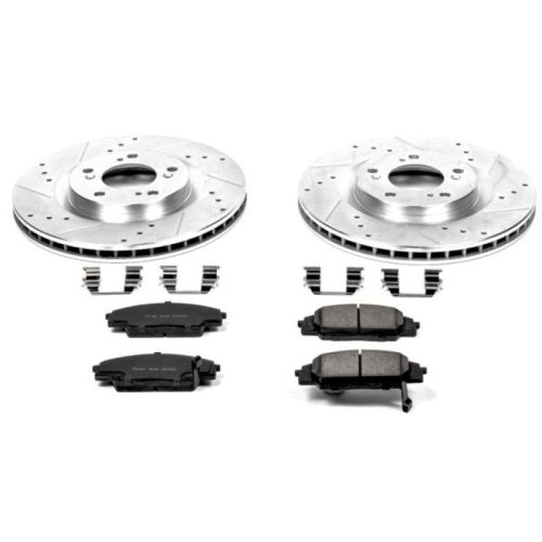 2000-2009 Honda S2000 Front Z23 Evolution Sport Brake Upgrade Kit - Heavy-Duty Drilled & Slotted Rotors with Carbon-Fiber Ceramic Pads - Premium Replacement