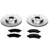 2006-2009 Chevrolet Trailblazer & 2008-2009 Saab 9-7x Front Z23 Evolution Sport Brake Upgrade Kit - Heavy Duty Drilled & Slotted Rotors with Carbon-Fiber Ceramic Pads - Premium Replacement
