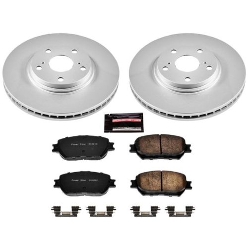 2002-2004 Toyota Camry Front Z17 Evolution Geomet Coated Brake Rotor and Ceramic Pad Assembly - Premium Replacement