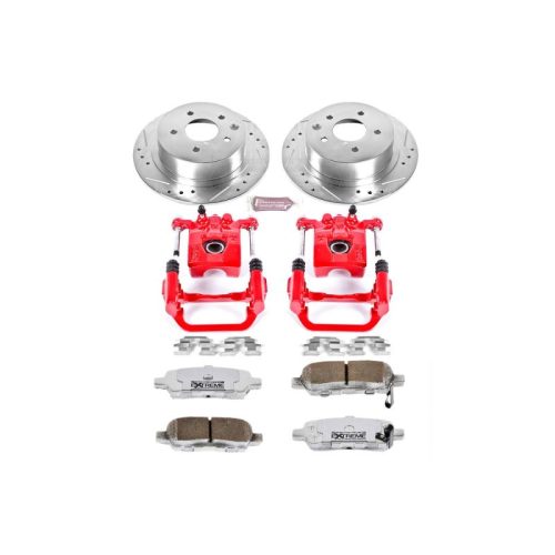 2013-2015 Nissan Altima Rear Z26 Street Warrior Brake Performance Upgrade Kit with Drilled & Slotted Rotors - Premium Replacement