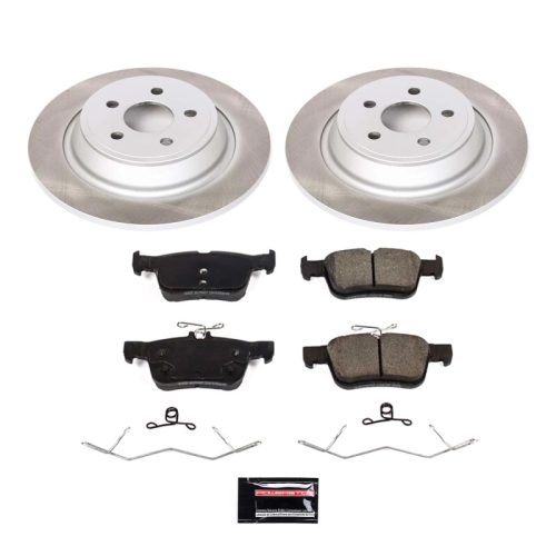 2015-2017 Ford Edge Rear Semi-Coated Rotor Brake Assembly with Ceramic Pads - Premium Replacement