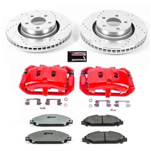2015-2018 Ford Mustang Front Z26 Street Warrior Brake Upgrade Kit with Drilled & Slotted Rotors - Premium Replacement