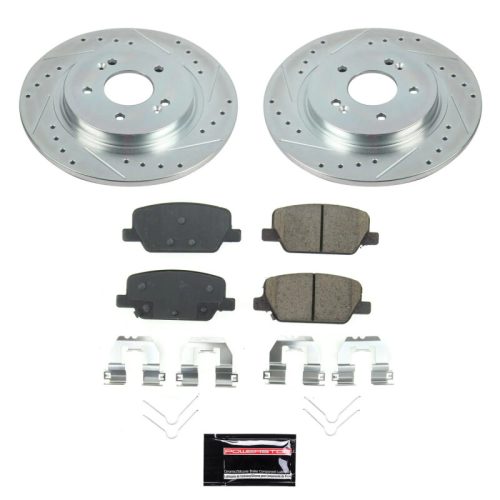 2019-2020 Hyundai Santa Fe, 2020 Kia Telluride Heavy-Duty Semi-Coated Rotor Brake Assembly with Ceramic Pads - Premium Replacement