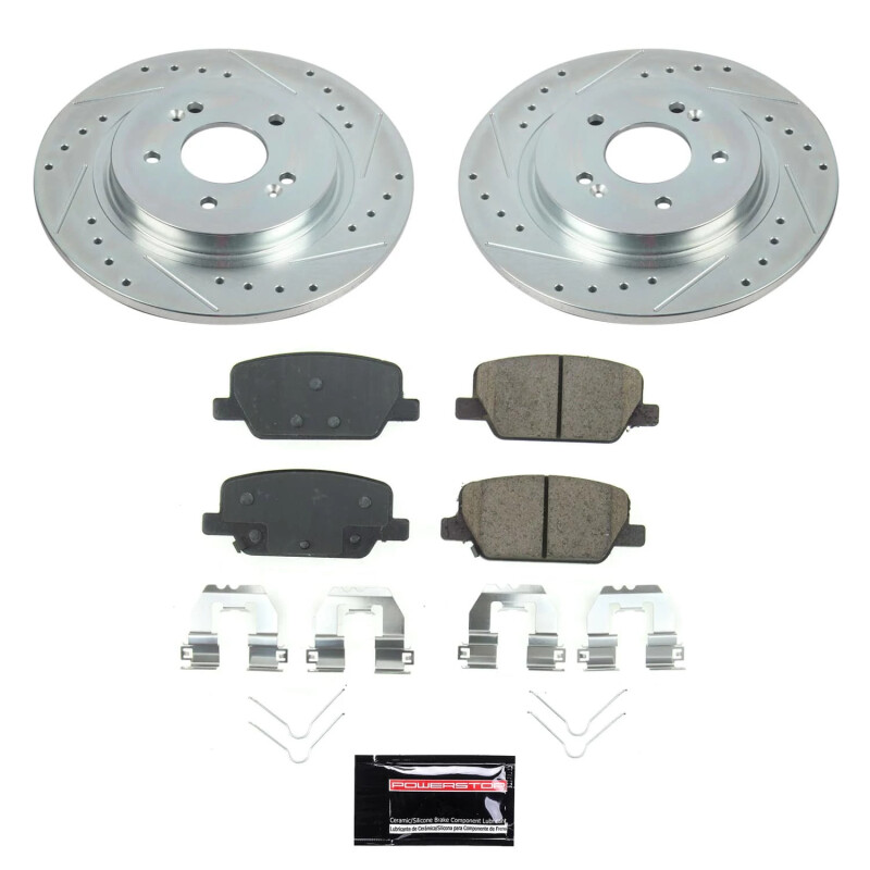 2019-2020 Hyundai Santa Fe, 2020 Kia Telluride Heavy-Duty Semi-Coated Rotor Brake Assembly with Ceramic Pads - Premium Replacement