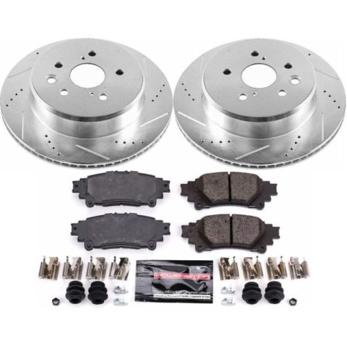 2013-2017 Lexus GS350 Rear PowerStop Z23 Evolution Sport Brake Kit - Premium Drilled & Slotted Rotor and Carbon-Fiber Ceramic Brake Pads Upgrade