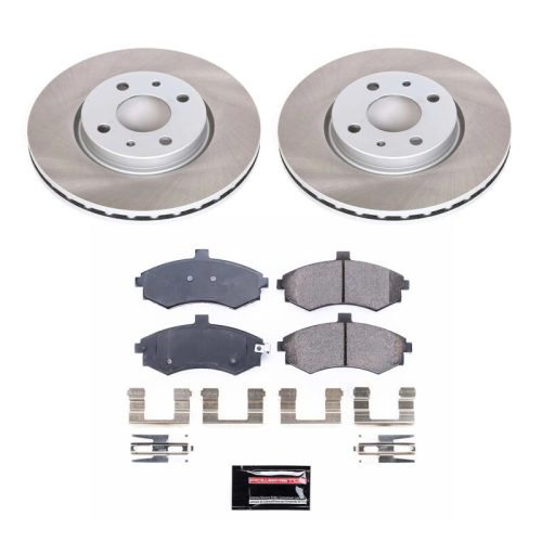 2002-2005 Hyundai Elantra Front Semi-Coated Rotor Brake Assembly with Ceramic Pads - Premium Replacement