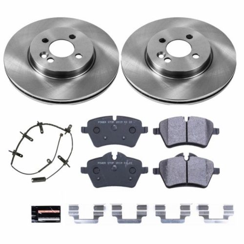 2007-2008 Mini Cooper Front Heavy-Duty Brake Rotor and High-Performance Brake Pad Assembly - Premium Replacement