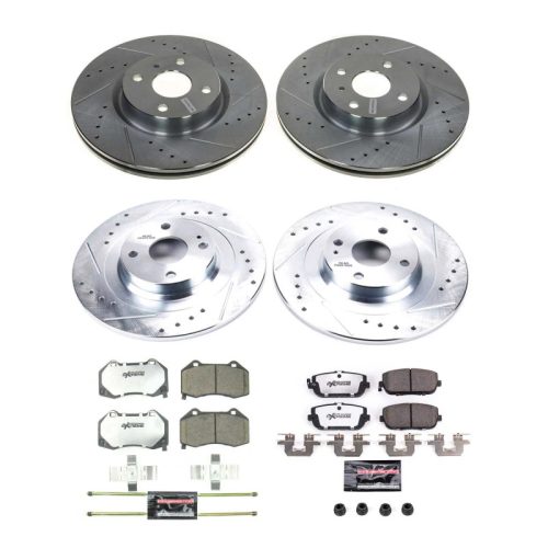 2016-2018 Mazda MX-5 Miata Front & Rear Z26 Street Warrior Brake Upgrade Kit - High-Performance Drilled & Slotted Rotors with Carbon-Fiber Ceramic Pads - Premium Replacement