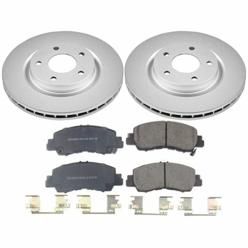 2018-2020 Mitsubishi Eclipse Cross Front Brake Rotor and Ceramic Pad Assembly - Heavy-Duty Fleet Replacement with Geomet Coating and Noise Insulation