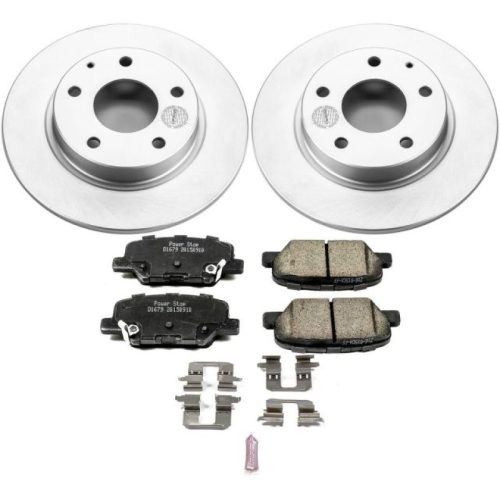 2014-2015 Mazda 3 Rear Z17 Evolution Geomet Coated Brake Rotor and Ceramic Pad Assembly - Premium Replacement