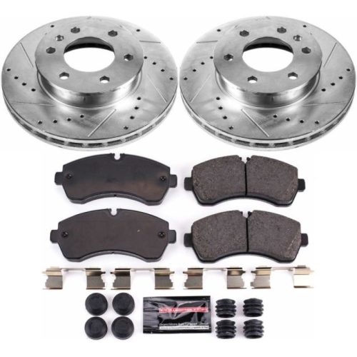 2010-2015 Mercedes-Benz Sprinter 3500 & Dodge Freightliner Sprinter 3500 Front Z23 Evolution Sport Brake Rotor and Carbon-Fiber Ceramic Brake Pad Upgrade - Premium Replacement