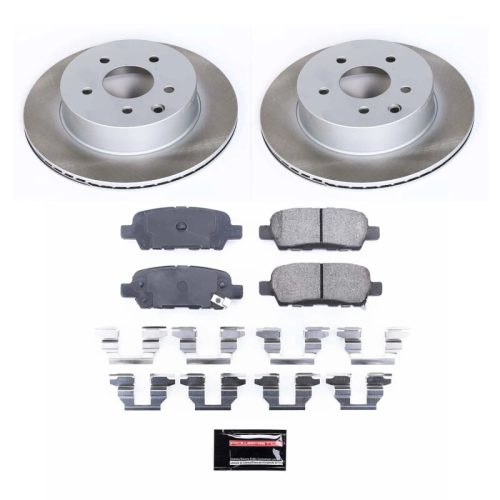 2003-2005 Nissan 350Z Rear Semi-Coated Rotor Brake Assembly with Ceramic Pads - Premium Replacement