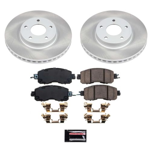 2013-2016 Nissan Altima Front Semi-Coated Rotor Brake Assembly with Ceramic Pads - Premium Replacement