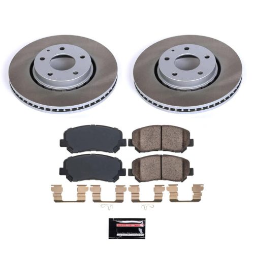 2016-2019 Mazda CX-5 Front Semi-Coated Rotor Brake Kit with Ceramic Pads - Premium Replacement