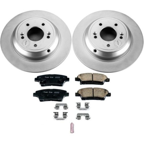 2010-2017 Hyundai Genesis G80 Rear PowerStop Z17 Evolution Geomet Coated Brake Rotor and Ceramic Pad Assembly - Premium Replacement