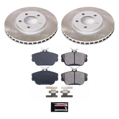 1995 Ford Taurus Front Semi-Coated Rotor Brake Kit - Heavy-Duty Fleet Reliable Replacement with Ceramic Pads and Corrosion-Resistant Coating