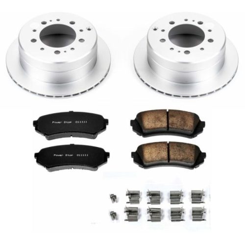 1998-2007 Toyota Land Cruiser Rear Z17 Evolution Geomet Coated Brake Rotor and Ceramic Brake Pad Assembly - Heavy-Duty Fleet Replacement