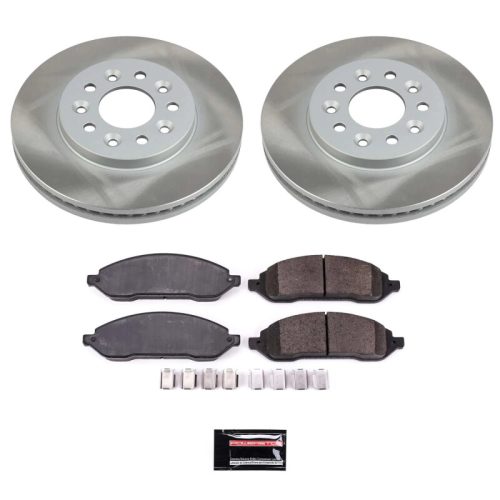 2004-2007 Ford Freestar Front Semi-Coated Rotor Brake Assembly with Ceramic Pads - Premium Replacement