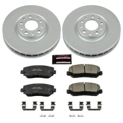2013-2015 Dodge Dart & Chrysler 200 Front Brake Rotor and Pad Assembly - Heavy-Duty Geomet Coated Rotor & Ceramic Brake Pads - Premium Replacement