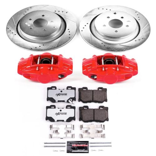 2009-2014 Infiniti FX50 & M56 Heavy-Duty Brake Upgrade Kit with Drilled & Slotted Rotors, Carbon-Fiber Ceramic Pads, Powder Coated Calipers - Premium Replacement