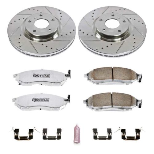 2006-2009 Nissan 350Z & Infiniti G35 Front Brake Rotor and Carbon-Fiber Ceramic Brake Pad Upgrade - Heavy-Duty Performance Replacement