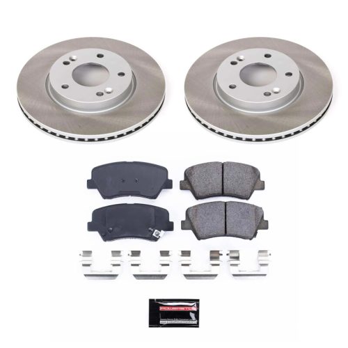 2013-2014 Hyundai Elantra GT, 2011-2014 Hyundai Elantra Front Semi-Coated Rotor Brake Assembly - Premium Replacement