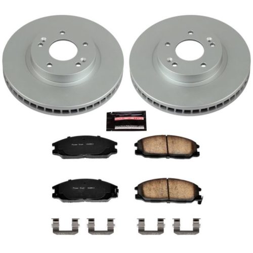 2003-2006 Hyundai Santa Fe Front Z17 Evolution Geomet Coated Brake Rotor and Ceramic Pad Assembly - Premium Replacement