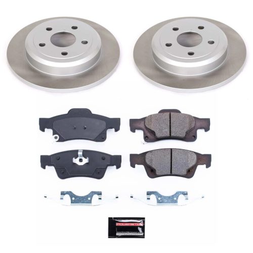 2011-2014 Jeep Grand Cherokee Rear Semi-Coated Rotor Brake Assembly with Ceramic Pads - Premium Replacement