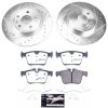 2018-2019 Jaguar E-Pace & Land Rover Discovery Sport Heavy-Duty Drilled and Slotted Brake Rotor and Carbon-Fiber Ceramic Brake Pad Assembly - Premium Replacement