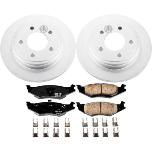 1993-1994 Chrysler Concorde & Dodge Intrepid Rear Z17 Evolution Geomet Coated Brake Rotor and Ceramic Brake Pad Assembly - Premium Replacement