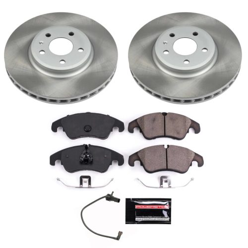 2009-2011 Audi A4 and A5 Front Semi-Coated Rotor Brake Assembly with Ceramic Pads - Premium Replacement